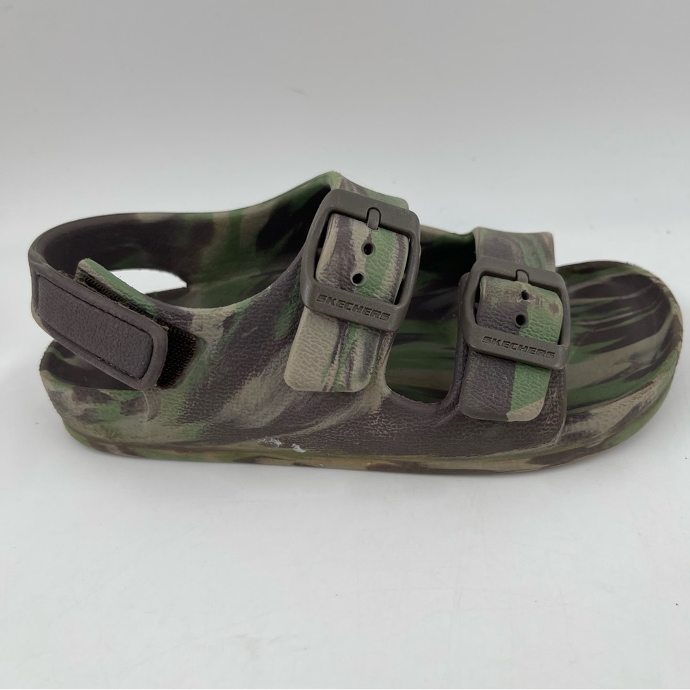 Skechers Kids Foamies Camo Molded Footbed Adjustable Strap Slide Sandal-Size 11C